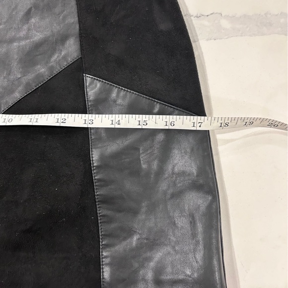 Faux Suede and Leather Patchwork Mini Skirt - Picture 7 of 10